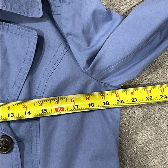 Esprit Blue Trench Coat Womens US 10 Belted Double Breasted Cotton - Picture 11 of 13